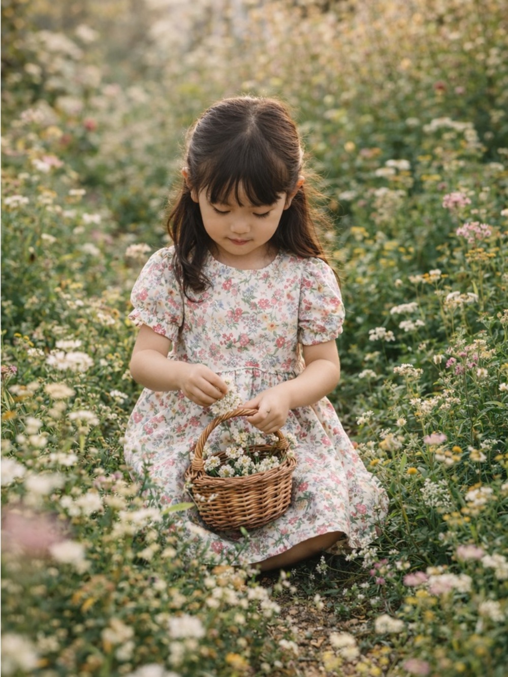 Wandering Wildflowers Blooming Floral Babydoll Dress 4T